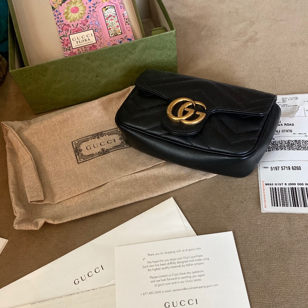 AUTH. w/ RECEIPT -The GG Marmont mini bag